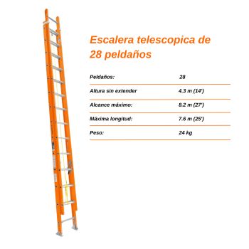 ESCALERA TELESCOPICA 28 PASOS